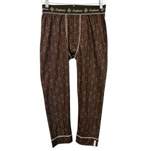 Surfanic Long John Pants Base Layer Brown Mens Size Medium Ski Winter Outdoors